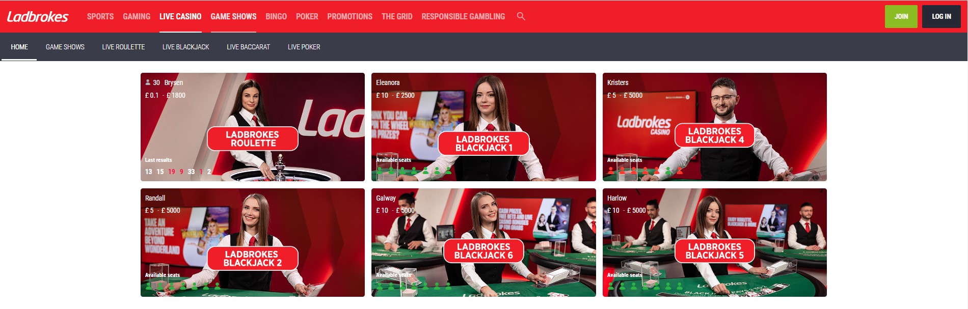 Preveiw of Ladbrokes live casino Preveiw of Ladbrokes live casino
