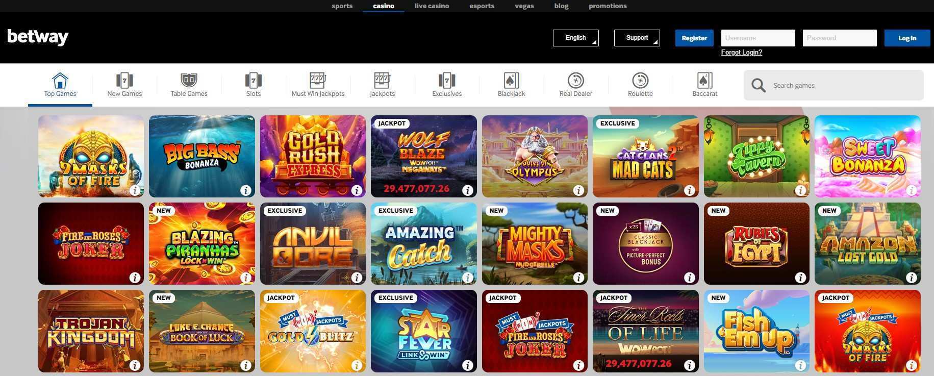 Preview of Betway casino